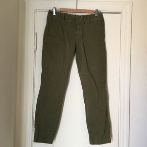 Dusty Green JCrew Ankle Cropped Pants Pedal Pusher